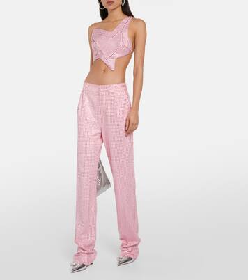 Cropped-Top aus Jersey mit Kristallen | Area