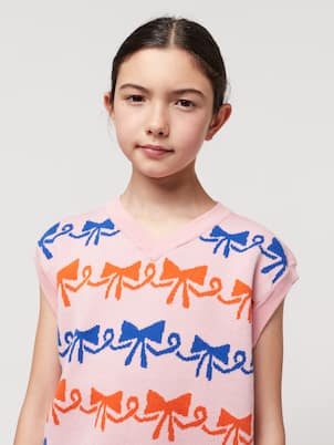 Cotton jacquard sweater vest | Bobo Choses