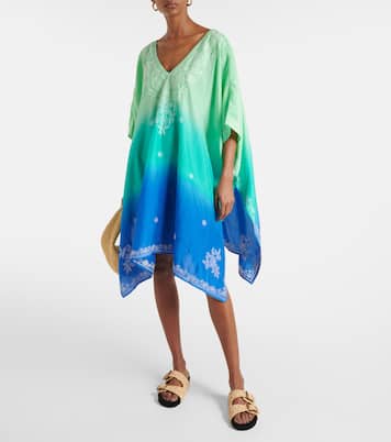 Embroidered ombré silk kaftan | Juliet Dunn