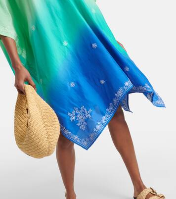Embroidered ombré silk kaftan | Juliet Dunn