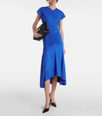 Robe midi froncée | Victoria Beckham