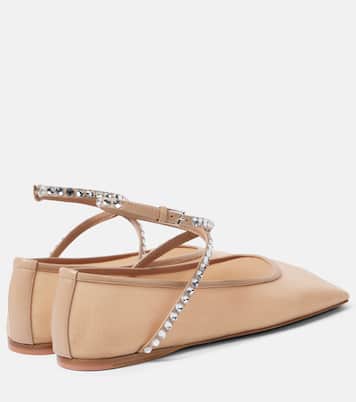 Bailarinas Ane de malla adornadas | Amina Muaddi