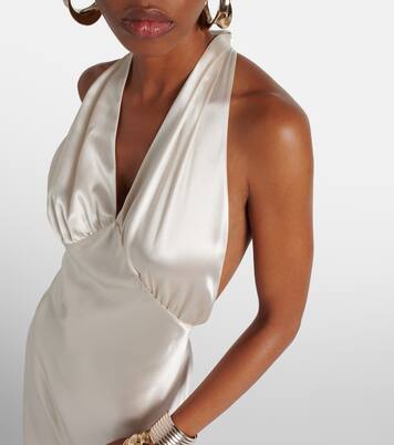 Halterneck satin gown | Saint Laurent