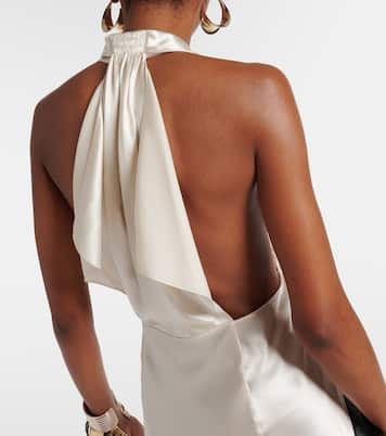 Halterneck satin gown | Saint Laurent