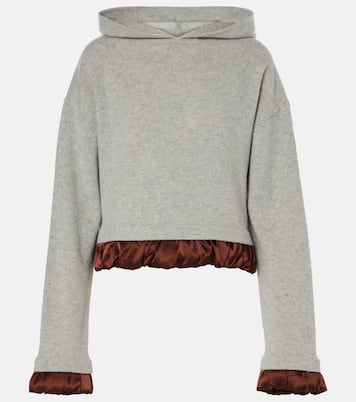 Cropped satin-trimmed wool hoodie | JW Anderson