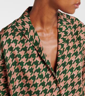 Chemise en satin à motif pied-de-poule | Dries Van Noten
