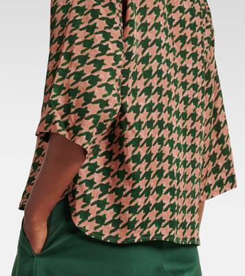 Chemise en satin à motif pied-de-poule | Dries Van Noten