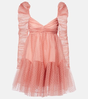 Ruched point d'esprit tulle minidress | Zimmermann
