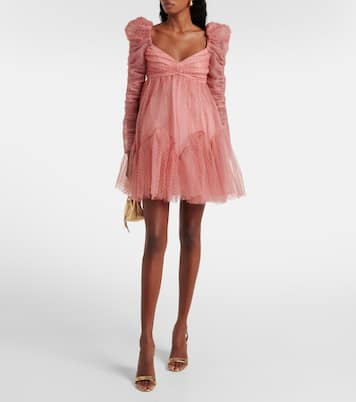 Ruched point d'esprit tulle minidress | Zimmermann