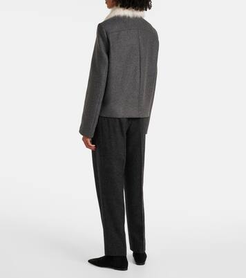 Jacke aus einem Wollgemisch mit Shearling | Toteme