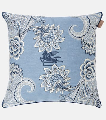 Bloom embroidered cotton-blend cushion | Etro