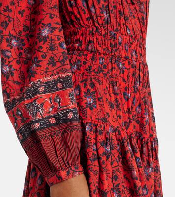 Robe midi Mona en coton mélangé à fleurs | Ulla Johnson