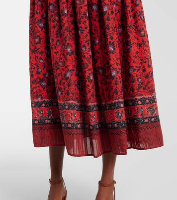 Robe midi Mona en coton mélangé à fleurs | Ulla Johnson