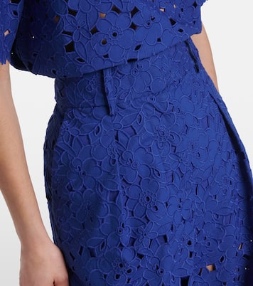 Pantalon flare Zaffre en coton à broderies anglaises | Rebecca Vallance