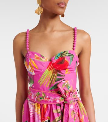 Bedrucktes Midikleid aus Baumwolle | Farm Rio