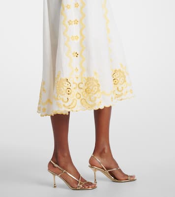Lucky embroidered linen midi dress | Zimmermann
