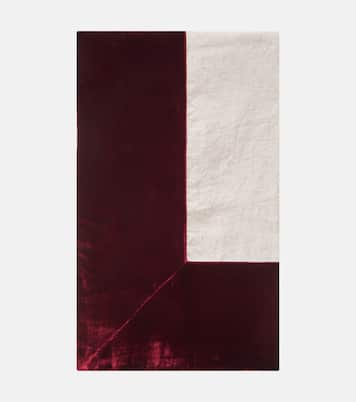 Velvet-trimmed linen tablecloth | Once Milano