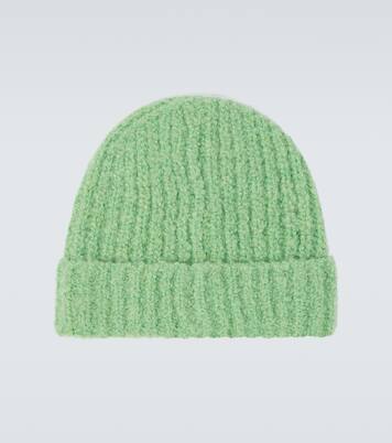 Bouclé cashmere beanie with emerald | God's True Cashmere