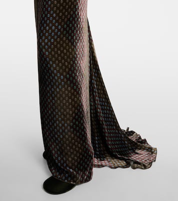 Gonna lunga in raso con stampa | Dries Van Noten