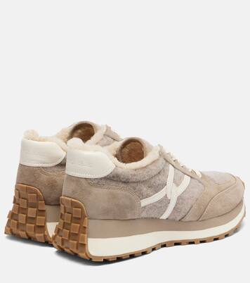 Valentina suede-trimmed leather sneakers | Veronica Beard