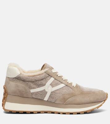 Valentina suede-trimmed leather sneakers | Veronica Beard