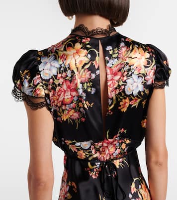 Midikleid aus Seide mit Spitze | Rodarte