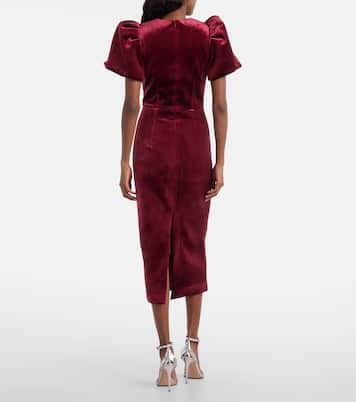 Edwiena embellished velvet midi dress | Rebecca Vallance