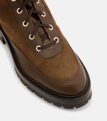 Very Cortina shearling-trimmed suede lace-up boots  | Aquazzura