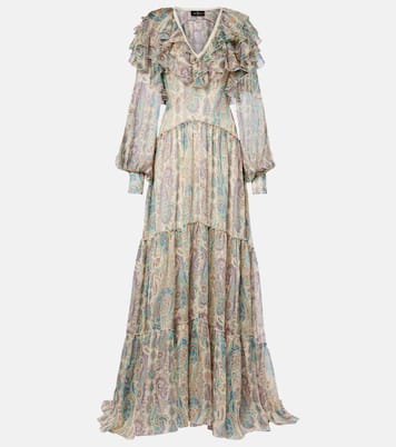 Robe aus Seiden-Georgette mit Spitze | Etro