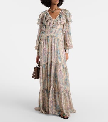 Robe aus Seiden-Georgette mit Spitze | Etro