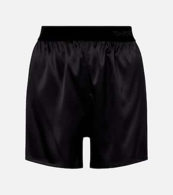 High-rise silk-blend satin shorts | Tom Ford
