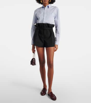 Shorts in mohair e lana con cintura | Saint Laurent