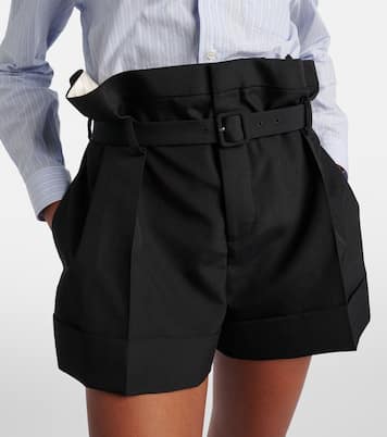 Shorts in mohair e lana con cintura | Saint Laurent