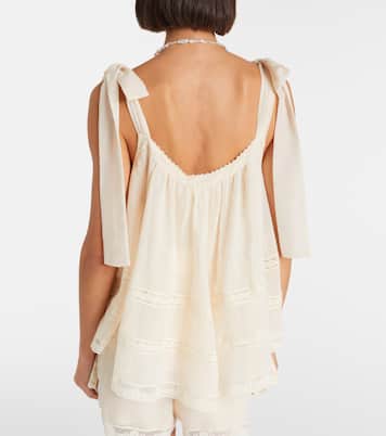 Top Awaken aus Baumwolle und Seide mit Spitze | Zimmermann