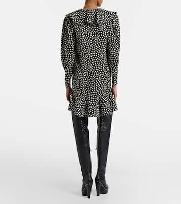 Vestido corto de jacquard de seda con lunares | Chloé