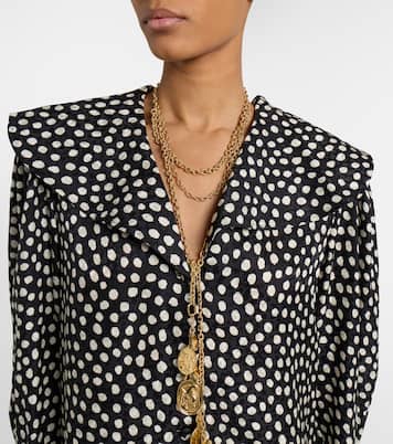 Vestido corto de jacquard de seda con lunares | Chloé