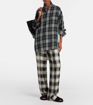 Checked wide-leg pants | Phoebe Philo