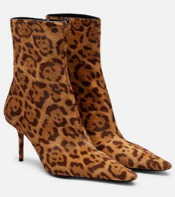 Ashley 75 calf hair ankle boots | Saint Laurent