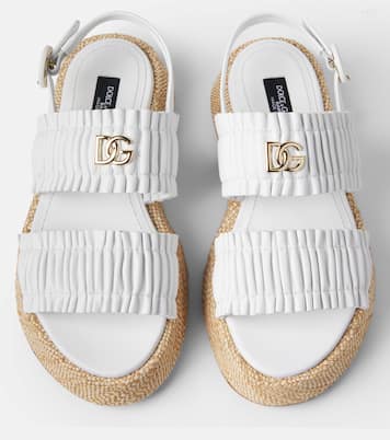 DG ruched leather sandals | Dolce&Gabbana Kids