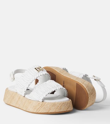 DG ruched leather sandals | Dolce&Gabbana Kids