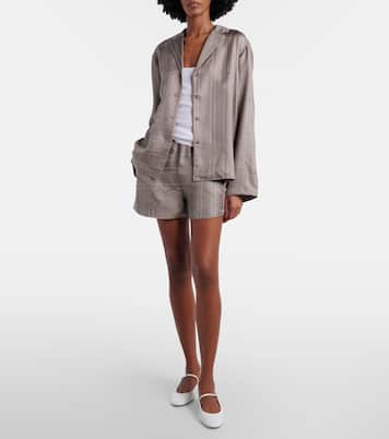 Logo silk twill shorts | Toteme