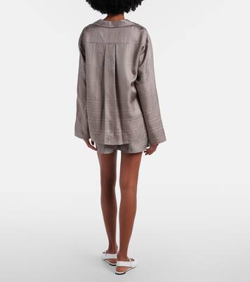 Logo silk twill shorts | Toteme