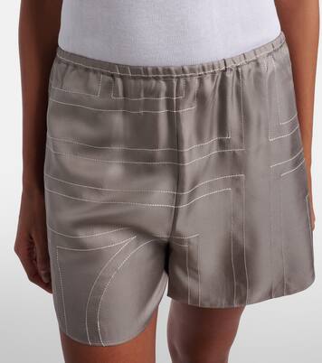 Logo silk twill shorts | Toteme