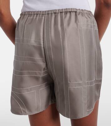 Logo silk twill shorts | Toteme