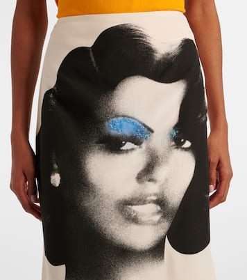Printed silk poplin midi skirt | Versace