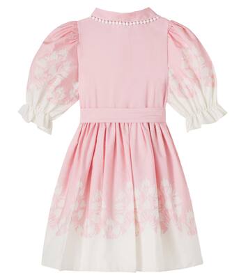 Bow-detail printed cotton shirt dress | Patachou