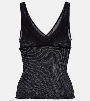 Scalloped silk satin top | Saint Laurent