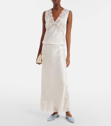 Emmie lace-trimmed satin top | Rixo