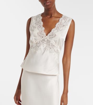 Emmie lace-trimmed satin top | Rixo