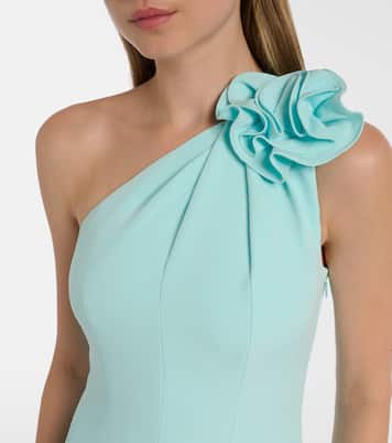 Robe de cocktail asymétrique à appliqué floral | Roland Mouret